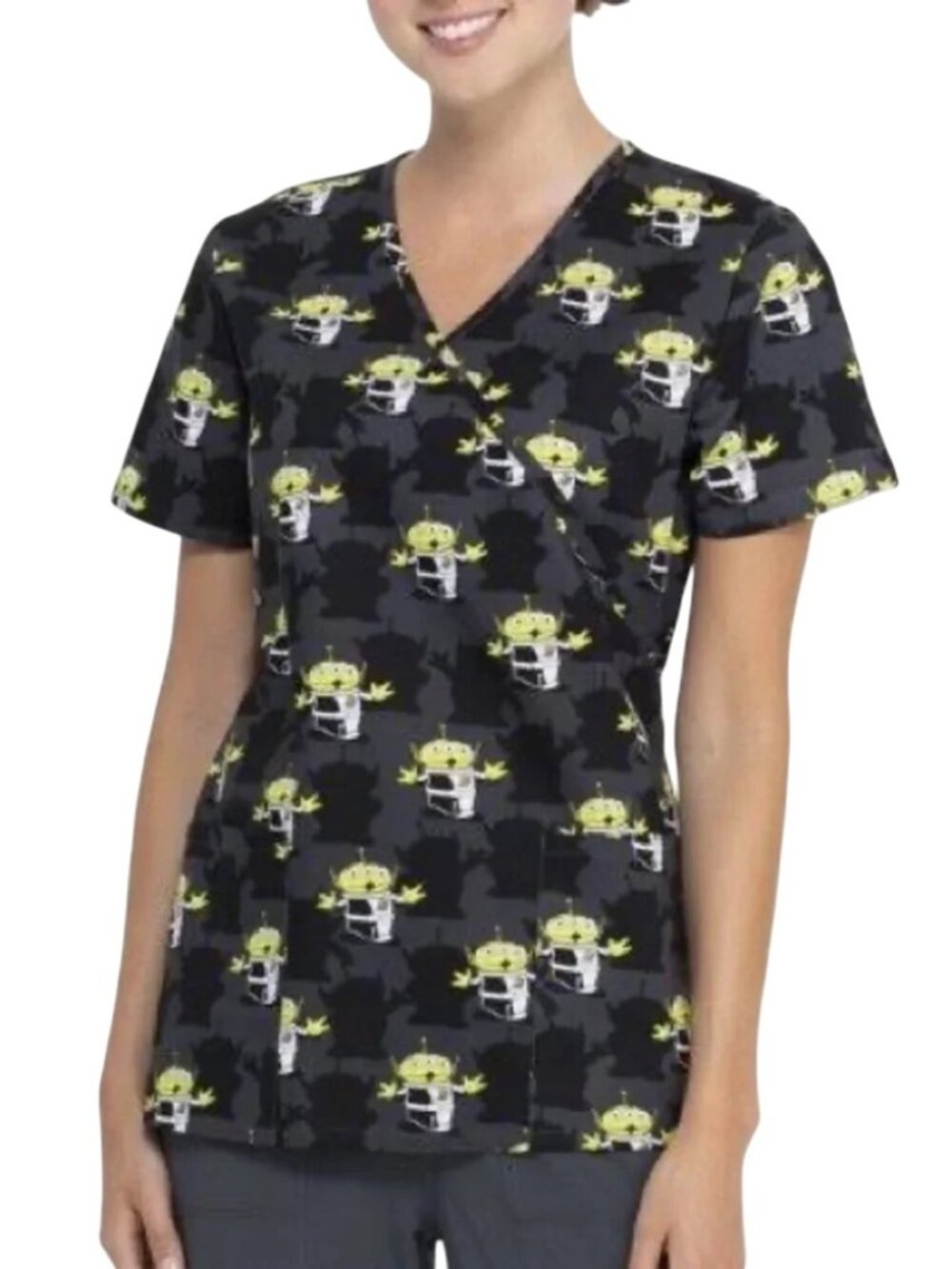 Disney Pixar Toy Story Aliens Women’s Scrub Top